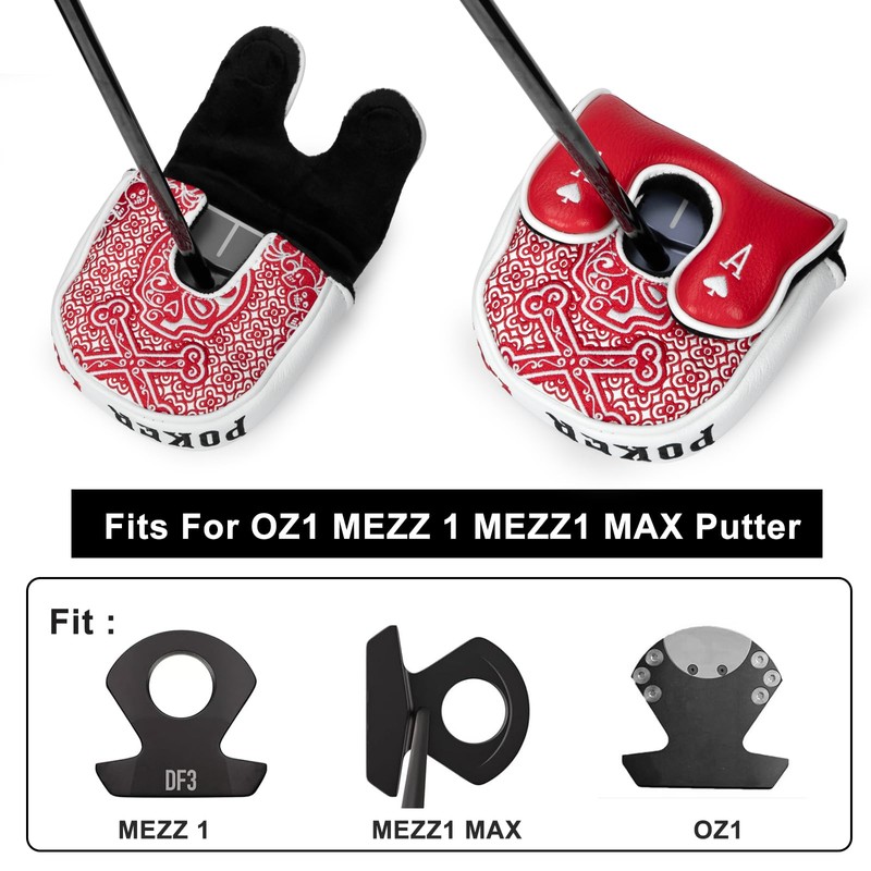 Golf Mallet Putter Cover Golf Headcover, Magnetic Closure Premium Leather