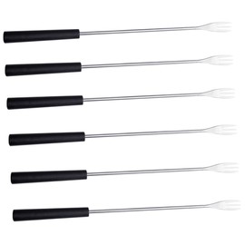 Ciieeo 6Pcs Stainless Steel Fondue Forks Household Dipping Forks with Comfortable Handles for Fruit Cheese and Dessert Enjoyment