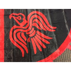 Scandinavian Viking Raven Flag 3 x 4 Foot Red and Black Norse Pirate Banner New