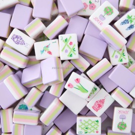 Hot Selling Lavender Four Layer Acrylic Mahjong Tiles American Mahjong Set 160 Tiles for Party and EntertainmentColor: 12-light purple