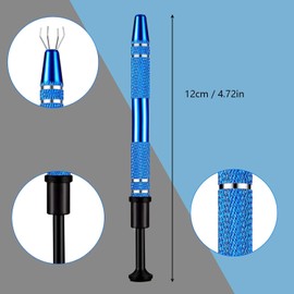 Walquicks 3 Pcs Stainless Steel 4-Claw Pick Up Tool, Piercing Ball Grabber for Tiny Objects, Beads & Electronic Components, Stainless Tweezers Tool for Home Office