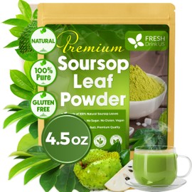 4.5oz Premium Soursop Leaf Powder – 100% Pure & Natural | Graviola Leaves for Tea, Handmade, Cake Color Making, Non-GMO, Caffeine-Free, No Additives. Vegan
