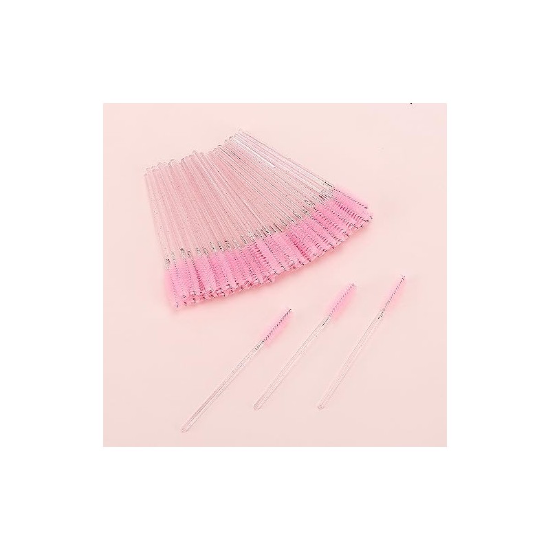 Tbestmax 50 varillas de rímel desechables, cepillos de cristal para