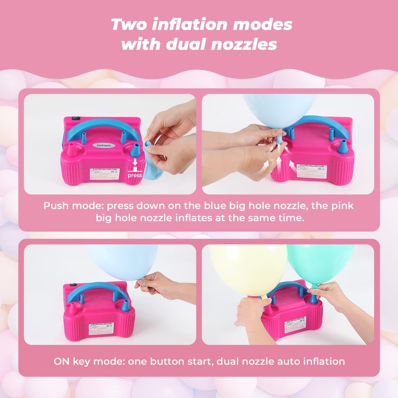 keebapoo Portable Balloon Pump Electric, KEEBAPOO Air Blower Dual Nozzle