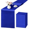 SHEJIZE 10 Pack Royal Blue Satin Table Runner 12x108 Inches