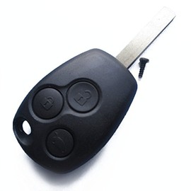 Replacement Key Shell with 3 Buttons Car Key Remote Control Remote Key Shell without Transponder Key Blank or Electronics INION (for Renault KS04no)