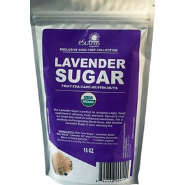 Esutras Organics Sugar, Lavender, 16 Ounce
