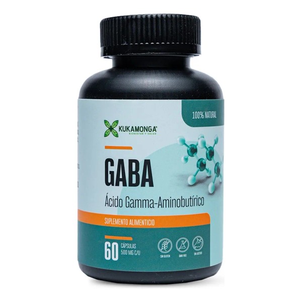 GABA 500 mg 60 Cpsulas Sin Sabor Apoya Relajacin Natural,