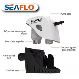 SEAFLO Automatic 1100GPH Submersible Bilge Water Pump 4 Year Warranty Boat 1100 Auto with Magnetic Float Switch