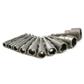 10PCs Magnetic Nut Driver Bit 1/4" Hex Socket Set 6-19mm Power Drill Bit Tool