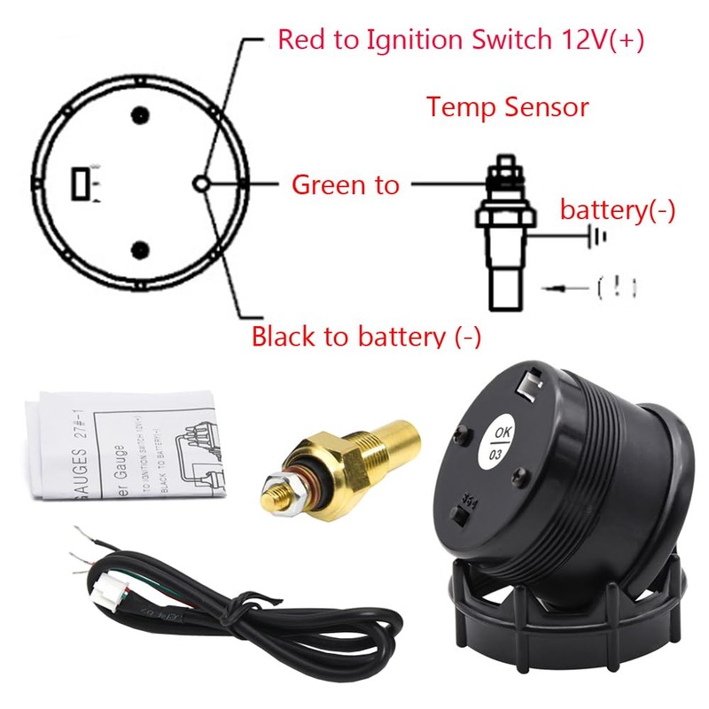 MOCNT Car Oil Temperature Display 2 Inch 52 mm Oil