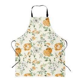 Gvlrbut Cooking Aprons for Women with Pockets, Cute Kitchen Floral Apron for Chef Baking Gardening, Funny Women Gifts for Birthday Mothers Day Mom Wife