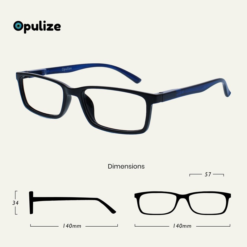 Opulize Sea Glasses Blue Light Filter Slim Frame Spring Hinges