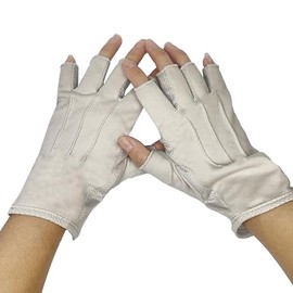 changyexi Fingerless Sun Gloves for Men UV Protection, Spring Summer Cycling Driving Hiking SPF Gloves, Breathable Thin Desig (Grey, One Size)