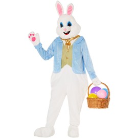 Morph Easter Bunny Costume Adult Deluxe Rabbit Mascot Outfit for Men - Perfect for Easter Costumes and Events, Large