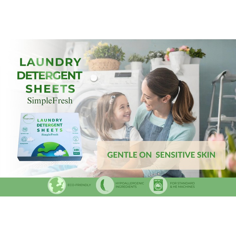 Simple Fresh Laundry sheets pack of 100, Fresh Scent -