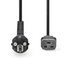 Nedis Power Cable - Earthing Contact Plug - IEC-320-C19 -