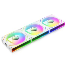 Ocypus Gamma F12 UNI 120mm PC Fans, Daisy-Chain Computer Case Cooling Fan, New-gen Infinity Mirror, Flowing ARGB Light Effects, Low Noise PWM, Up to 1800RPM 9-Blade Standard (WH, 3PCS)