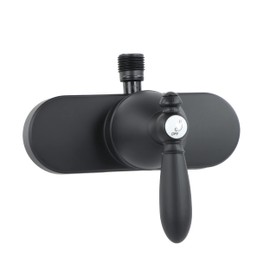 Empire Faucets U-YSL53BMTLVR-E 4" Single Lever Shower Valve with Decorative Lever Handle & Vacuum Breaker - Black Matte