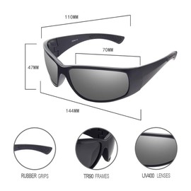 BangLong Sports Sunglasses Polarized Cycling Glasses UV400 Protection TR90 Unbreakable Ultra-light Frames Suitable for Cycling, Running, Fishing, Golf