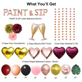Paint And Sip Party Decorations, Paint And Sip Ideas Party Favors, Paint And Sip Kit for Adults, Paint And Sip Birthday Decorations, Sip And Paint Party Supplies for Date Night, Art Painting Balloons