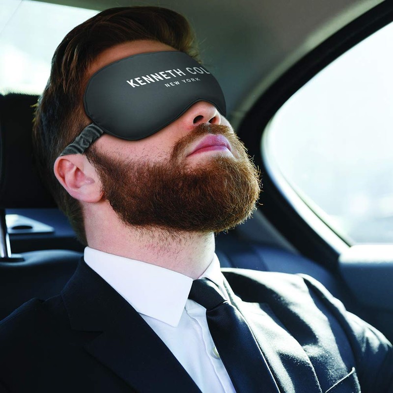 Kenneth Cole Satin Eye Mask with Elastic Band - Blocks