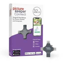 Picture Keeper Connect Photo & Video USB Flash Drive for Apple, Android, & PC Devices, 32GB Thumb Drive