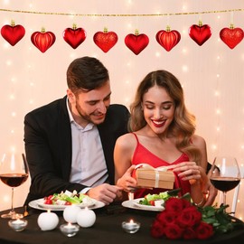 36Pcs Valentines Day Decor Heart Ornaments-red