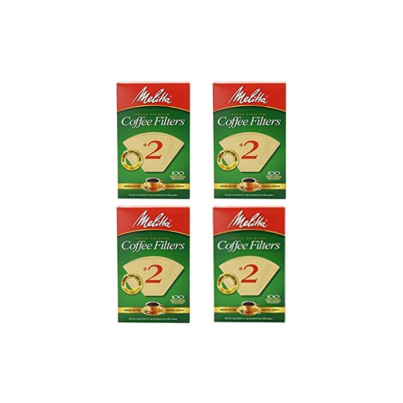 Melitta Cone Coffee Filter #2 100 Count- Natural Brown (Pack