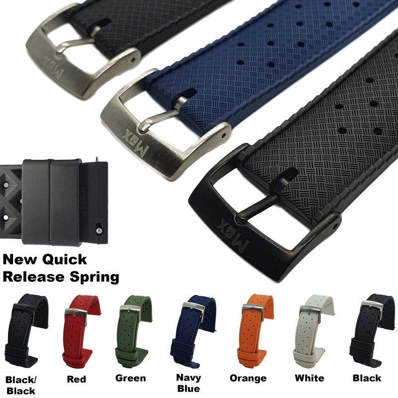 Max Tropical Vintage Style FKM Rubber Divers Replacement Watch Strap