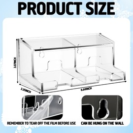 AceOrbit Clear Acrylic Lip Balm Dispenser with Lid, 2-compartment Wall Mount Organizer Holder Freestanding Countertop Display Stand for Lipsticks Glosses Lip Balm Essential Oils