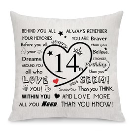11th Birthday Gift for Girls Boys 11th Birthday Throw Pillow Cover Gift Inspirational pillowcase for Daughter Son Granddaughter Sister Niece Cousin Besties Friends Birthday Keepsake Cushion Cover (14)
