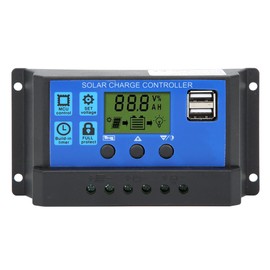 Solar Panel Controller LCD Display Battery Charge Control Dual USB Output 12V/24V 30A