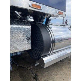 GrilleAdz Peterbilt Fuel Tank End Covers 26" Diameter with 4" Skirts Black
