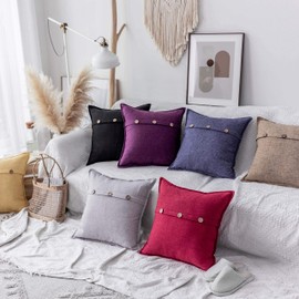 Home Brilliant Grey Euro Shams 24x24 Throw Pillow Covers 24 x 24 Large Euro Pillows Cover for Patio Living Room Couch, Set of 2, Gray