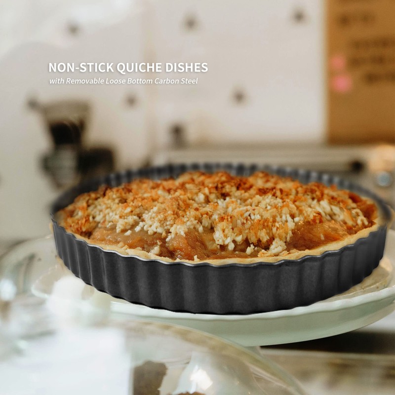 AZKEEGREY 2 Pack Non-Stick Quiche Dishes for The Oven 24cm
