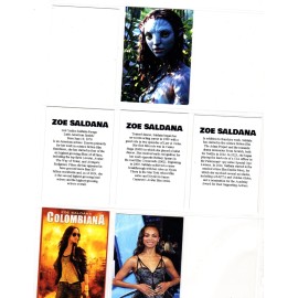 ZOE SALDANA   CUSTOM   NOVELTY TRADING CARD 6 CARDS   SET