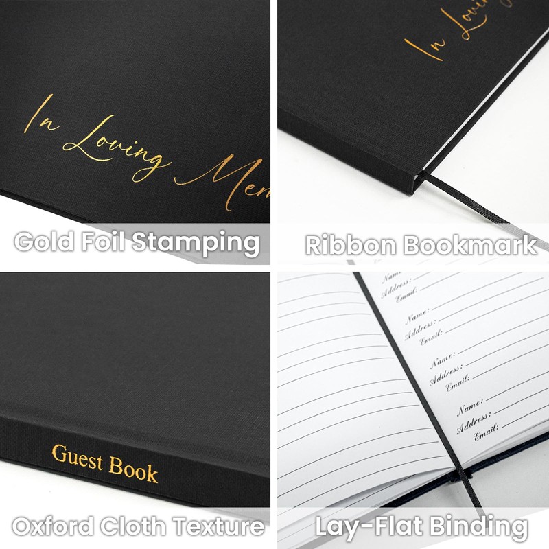 Funeral Guest Book for Memorial Service, in Loving Memory 9x7.5