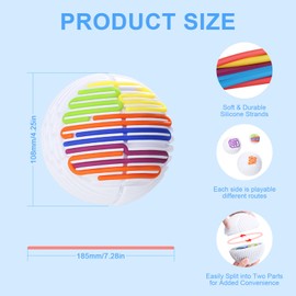 Sensory Activity Ball-Stress-Relief Fidget Toy-20 Strings for 3+ Kids & Adults with Autism, Calming Anxiety ADHD Focus Toy