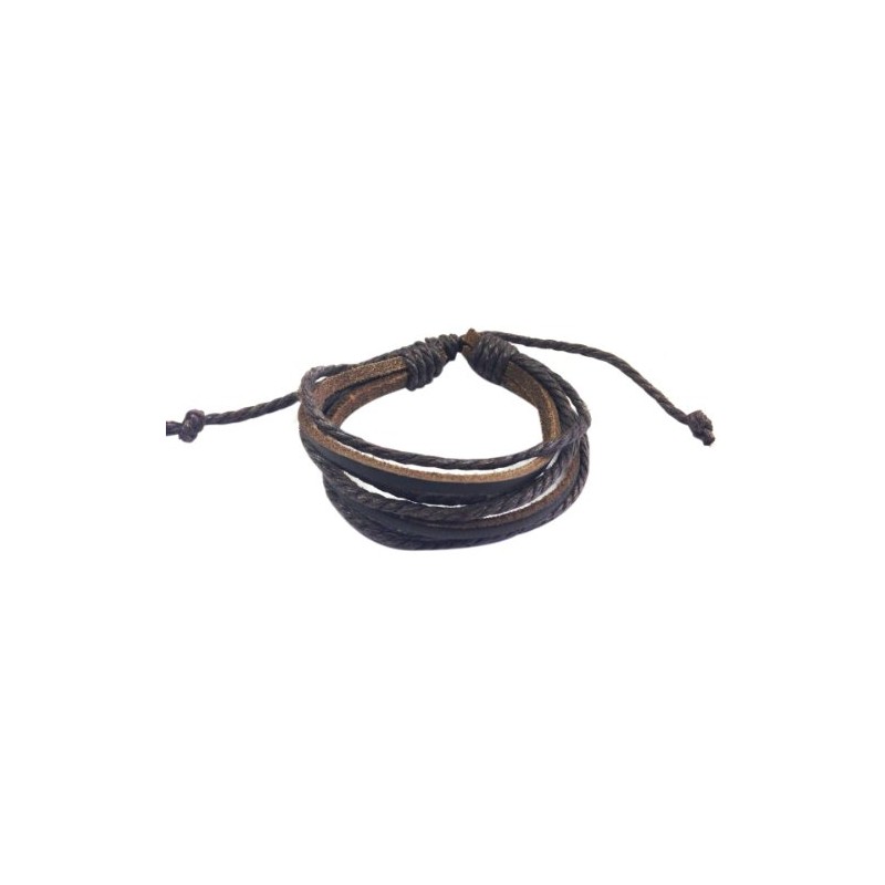 Wrapables Leather Brown Adjustable Bracelets