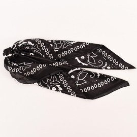 CUYEOIG 35" Square Silk-Like Head Scarf for Women - Soft Hair Wrapping Scarf for Sleeping, Night Protection, Handbag Accessory, Travel & Fashion (35x35 Inch, 1-Pack Black)