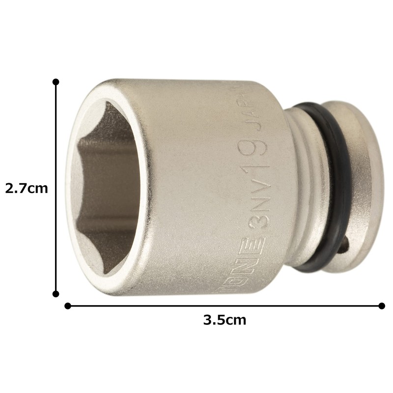 TONE Impact Socket 3NV-19 Insertion Angle 0.3 inch (9.5 mm)