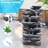 Biling 5-Tier Cascading Rock Outdoor Water Fountain with LED Lights