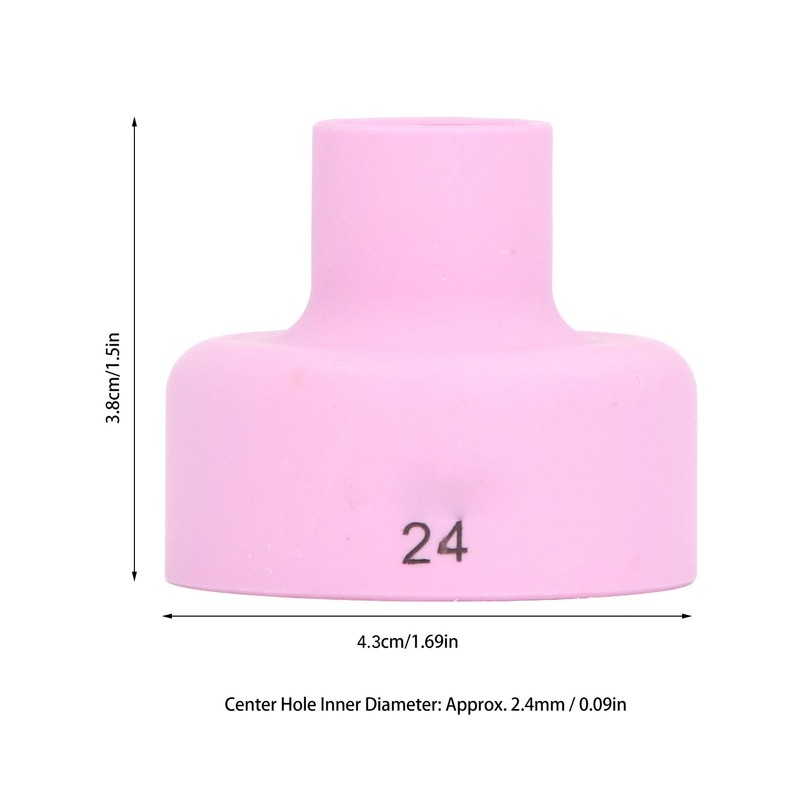 2Pcs TIG Welding Cup 24# Ceramic Nozzle 2.4mm Center Hole