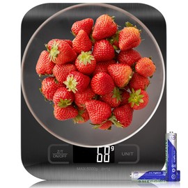 GeeRic Professional Kitchen Scales 10 kg Kitchen Scales with LCD Display Digital Scales Letter Scales with Large Stainless Steel Weighing Surface, Liquid Measurement, High Precision up to 1 g, Tare