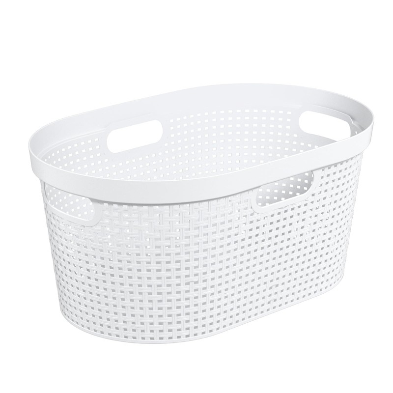 Idotry 40 L Large Plastic Laundry Hamper, Ventilated Clothes Basket