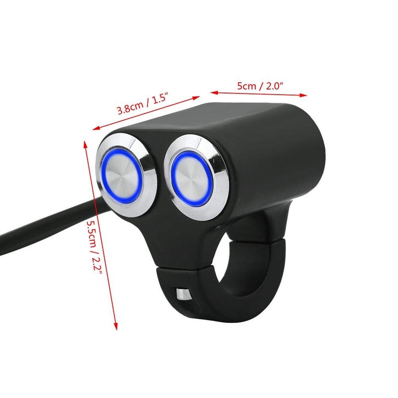 22mm Motorcycle Handlebar Switch 7/8 Inch Thianium Alloy Universal Waterproof