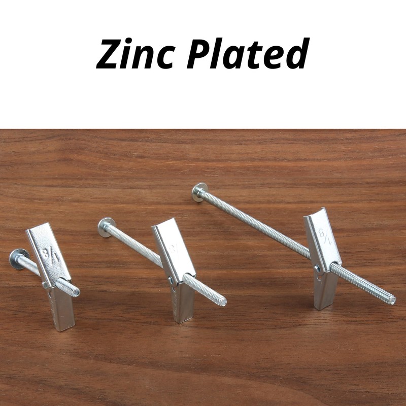 HASWARE Toggle Bolt Zinc Plated Steel and Wing Nut for