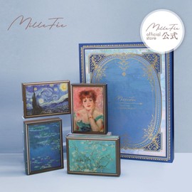 MilleFee Painting Eyeshadow, Blevet Color Set, Set of 4, Includes Box, Present, Gift, Coffrett, Blevet, Eyeshadow Palette, Painting, Van Gogh, Monet, Renoir, 6 Colors Eyeshadow, Glitter