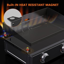 Upgraded Wind Guard for Blackstone 22 Inch Griddle, Magnetic Stainless Steel Wind Screens Protect Flame & Hold Heat, Compatible with Rear Grease Cup Hood and Side Shelf, Gas Saving, Grilling Gifts